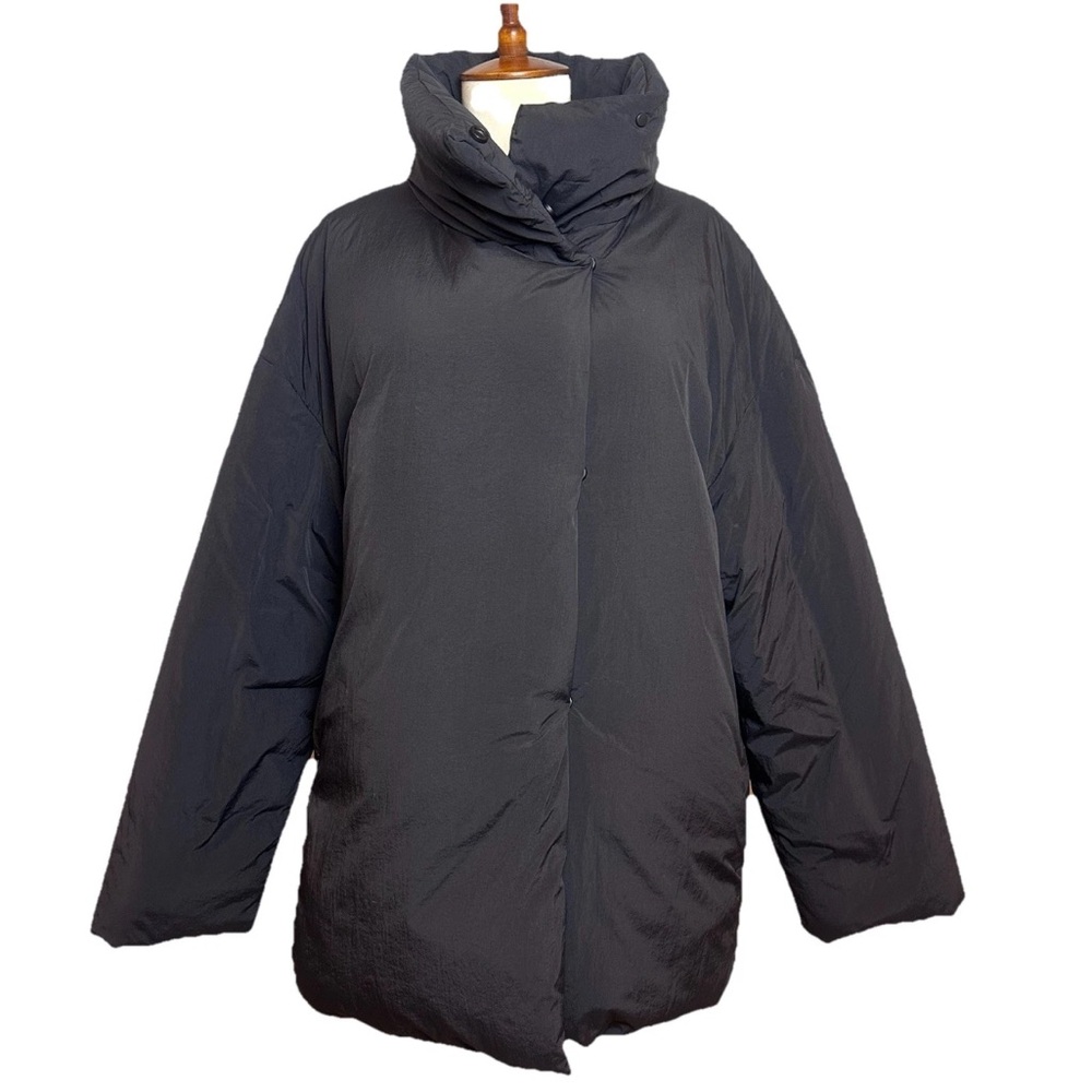 Mango Mng Nata Anorak Puffer Coat Black Women's Size M